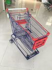 Chine 150 L 4 pièces en plastique galvanisées et rouges de chariot à achats de supermarché de roue société