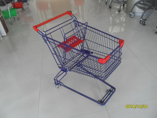Chine Chariot facile à achats de fil de poignée de poussée, 4 pièces en plastique rouges de chariot à achats de roue usine
