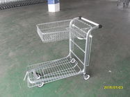 Warehouse cargo Flat Trolley Clear Powder Coating with foldable top basket