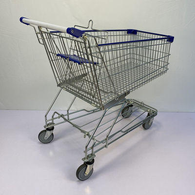 acheter chariot asiatique à achats en métal de supermarché de style de chariot à épicerie de roulettes de 180L TPR online manufacture