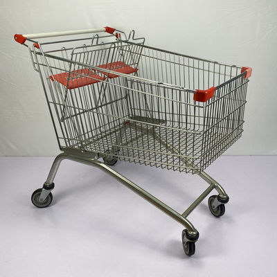 acheter le chariot européen du supermarché du style 275L portent le chariot en métal de grande capacité avec les doubles sièges pliables d'enfant online manufacture