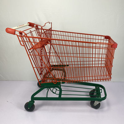 acheter 210L le type allemand chariot à achats d'entrepôt transportent en charrette rouge et vert avec des roues d'unité centrale de 5 pouces online manufacture