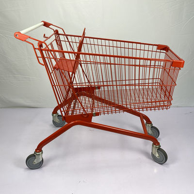 acheter Chariot de achat fait sur commande rouge de chariot à style européen de caddie d'acier de la grande capacité 180L online manufacture