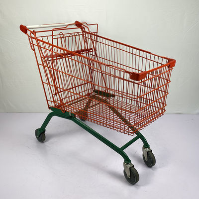 acheter 210L a adapté la couleur aux besoins du client rouge de chariot à achats de supermarché en métal et verte de type européenne online manufacture