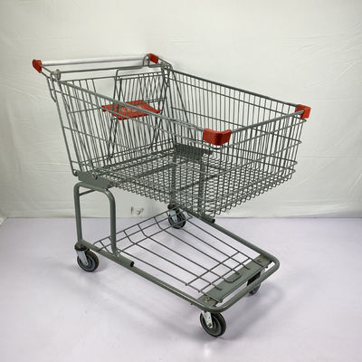 acheter grand chariot à achats de fil en métal du panier 175L avec les roues inférieures du cadre TPR TPU online manufacture