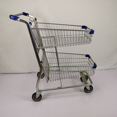 acheter Chariot en acier de panier du chariot Q195 à panier à provisions de service public double online manufacture