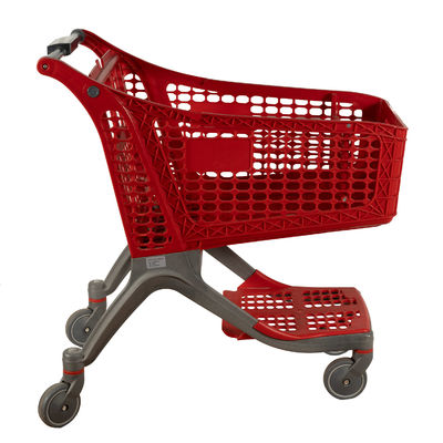 acheter Rouge tout le caddie léger de achat en plastique d'épicerie de supermarché de chariot 220L online manufacture