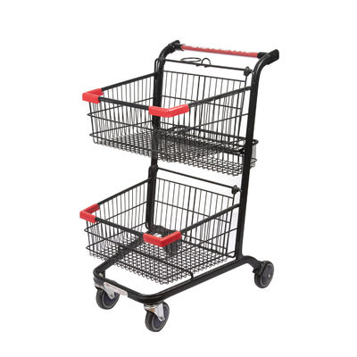 acheter Chariot de achat léger à épicerie de chariot de chariot à supermarché de paniers de double couche online manufacture