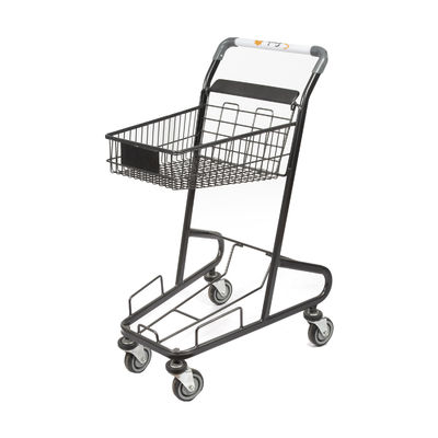 acheter Chariot d'épicerie en métal de supermarché de panier du chariot 45L à panier à provisions de double couche online manufacture