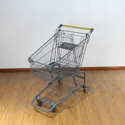 acheter 80L Trolleys galvanisés de supermarché Voyageur roue Trolleys de magasinage en métal online manufacture