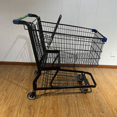 acheter Commercial Mesh Body Shopping Cart American Style Supermarket Trolley with Cup Holder fabrication en ligne