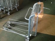 Warehouse cargo Flat Trolley Clear Powder Coating with foldable top basket